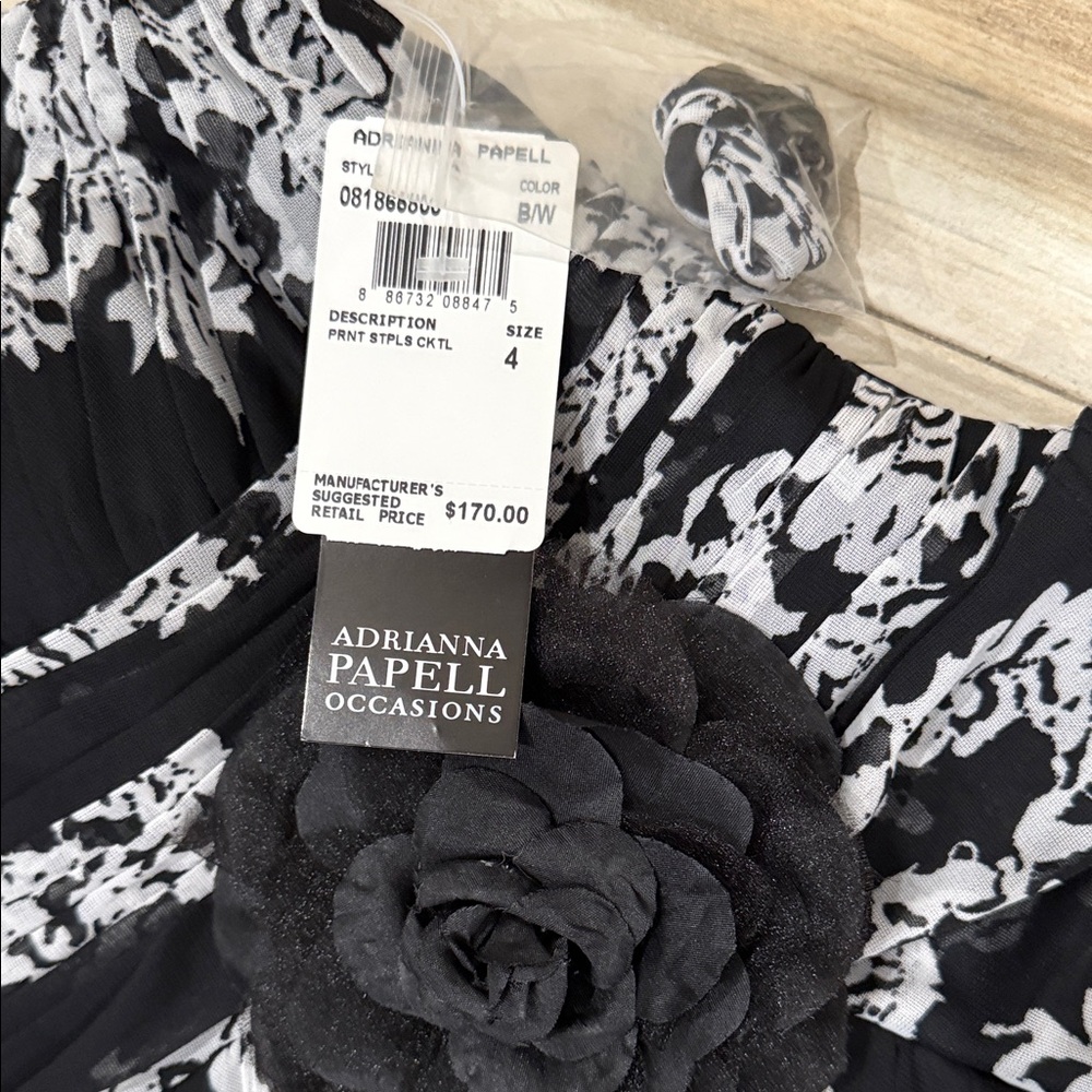 Adrianna Papell Strapless Black and White Dress - Picture 2 of 5